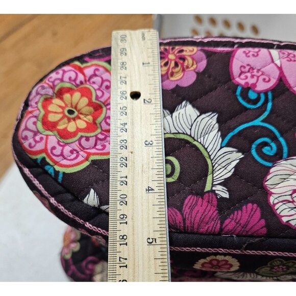 Vera Bradley Libby Purse Shoulder Tote Bag in Mod Floral Pink Brown 2007 Retired - Picture 12 of 12
